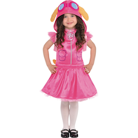 Kids' Nickelodeon PAW Patrol Skye Pink Dress with Hat & Backpack Halloween Costume, Assorted Sizes Front_Flat