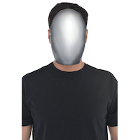 Faceless Mirror Mask, Silver, One Size, Wearable Costume Accessory for Halloween Front_Flat