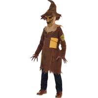 Kids' Scary Scarecrow Brown Tunic with Mask/Hat/Gloves Halloween Costume, Assorted Sizes