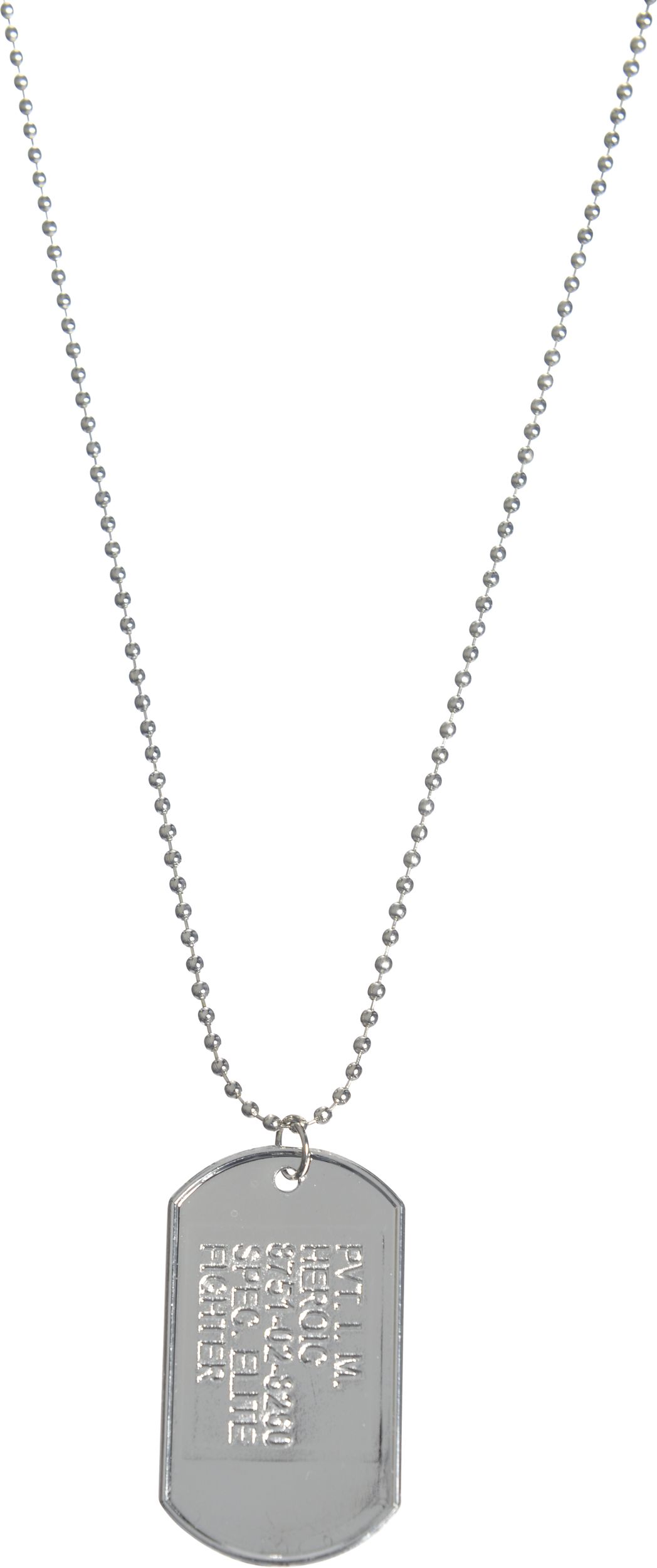 Collier avec plaque d'identification militaire pour costume d'Halloween Front_Flat