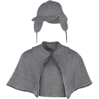 Adult Sherlock Holmes Kit with Cape & Hat, Grey, One Size, 2-pk, Wearable Costume Accessories for Halloween