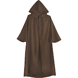 Men's Disney Star Wars Luke Skywalker Brown Robe with Hood Halloween Costume, One Size Front_Flat