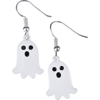 Black Cat & Ghost Halloween Earrings Set, 6-pc Front_Flat