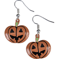 Boucles d'oreille citrouille et bonbon, paq. 6 Front_Flat