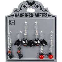 Bats & Cats Halloween Earrings Set, 6-pc Front_Flat