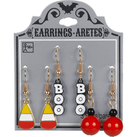 Boo & Candy Corn Halloween Earrings Set, 6-pc Front_Flat