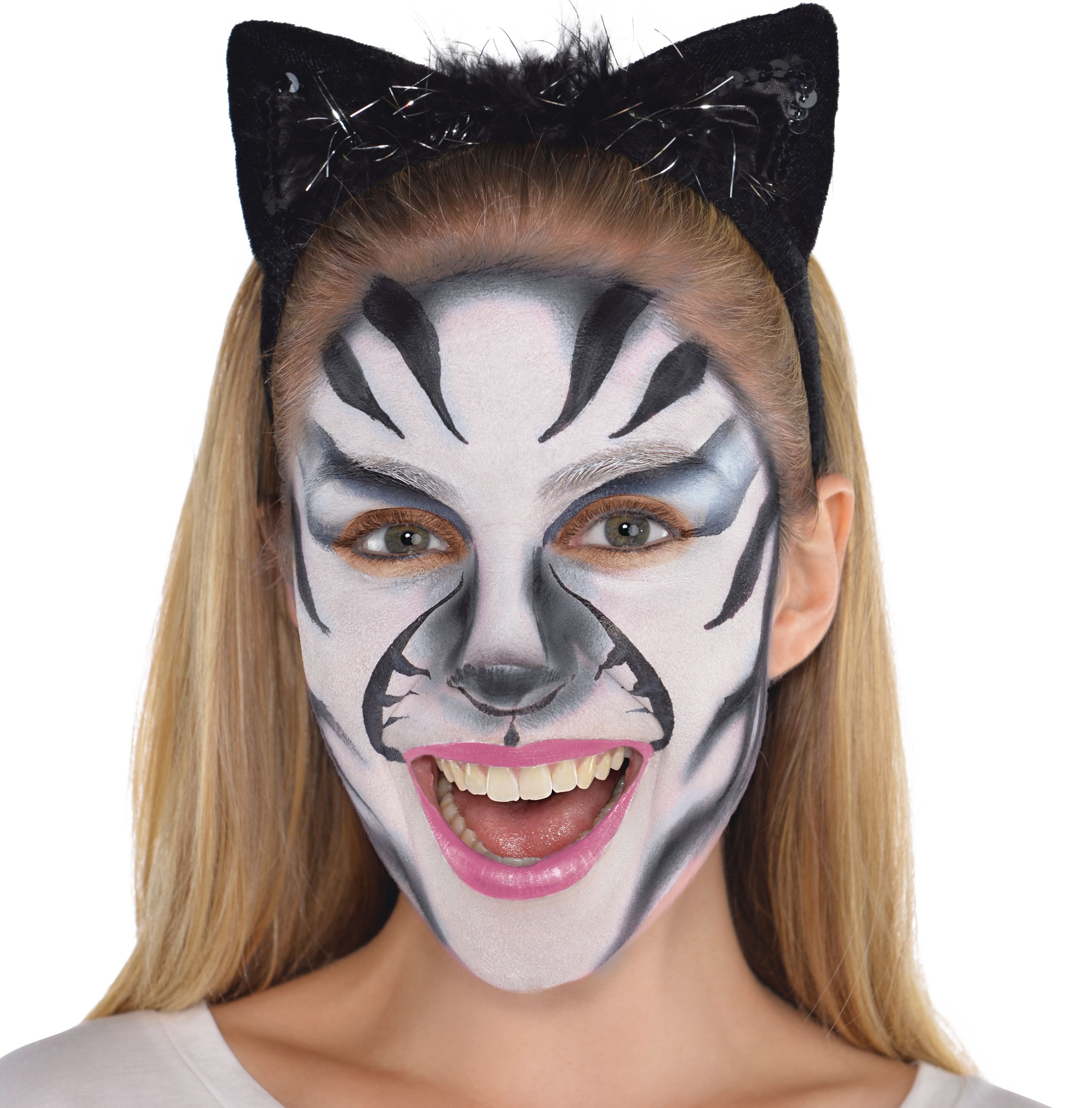 Bâtons de maquillage pour le visage, noir/blanc, 4,8 g, paq. 2, accessoires de costume pour l'Halloween Front_Flat