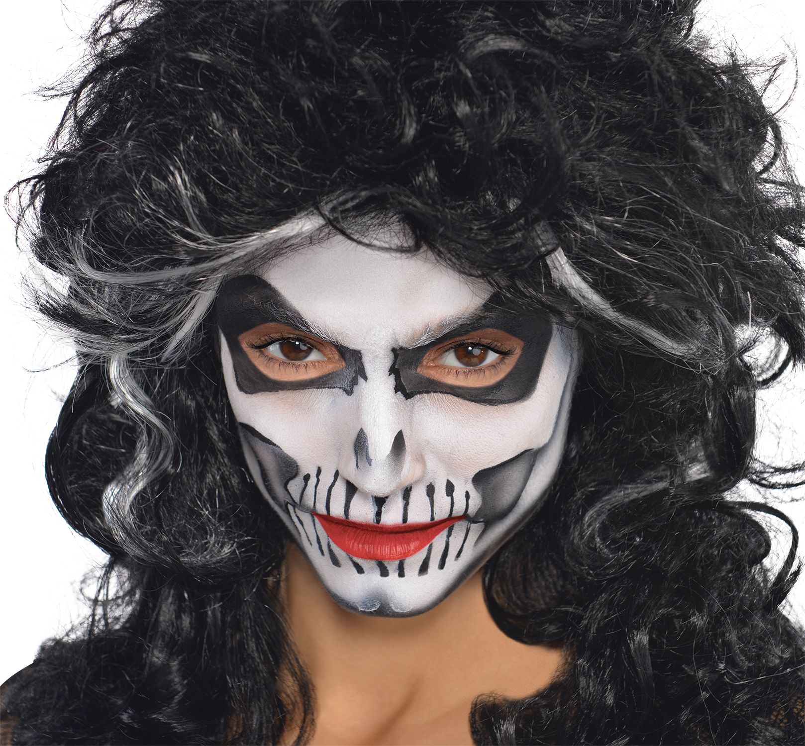 Bâtons de maquillage pour le visage, noir/blanc, 4,8 g, paq. 2, accessoires de costume pour l'Halloween Front_Flat