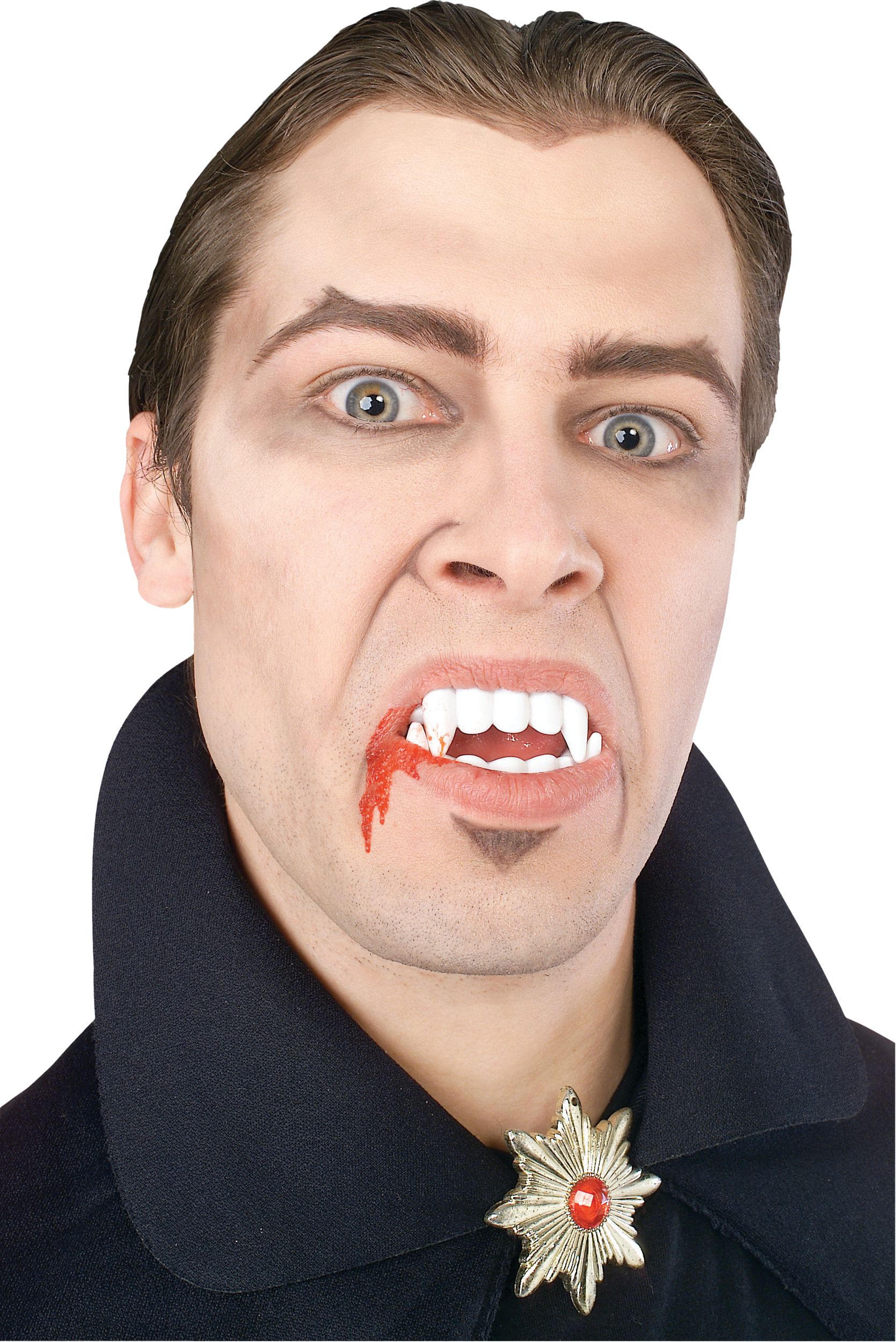 Monster Upper & Lower Plastic Teeth, White, One Size, Wearable Costume Accessory for Halloween Composite_or_Mixed