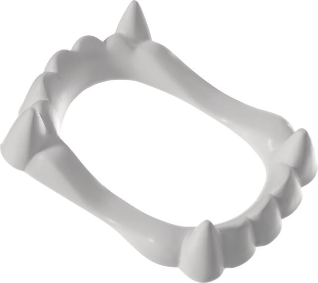 Monster Upper & Lower Plastic Teeth, White, One Size, Wearable Costume Accessory for Halloween Overhead_Plunge