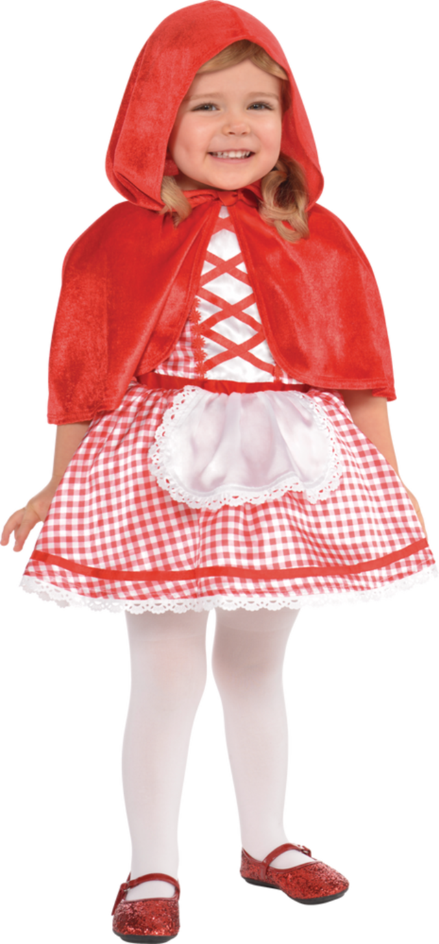 Infant Little Red Riding Hood Red/White Dress with Cape & Hood Halloween Costume, Assorted Sizes
