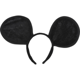 Big Plush Mouse Ears Headband, Black, One Size, Wearable Costume Accessory for Halloween Front_Flat