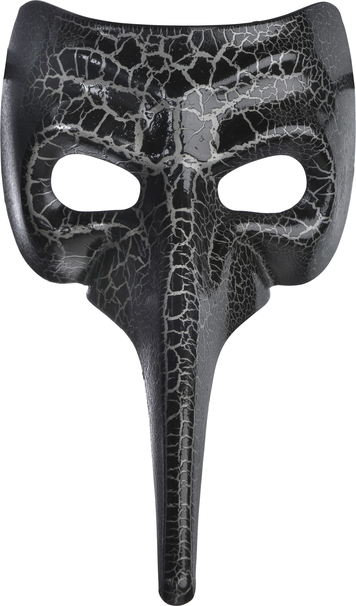 Masque de long nez noir craquelé, adultes, taille universelle Front_Flat