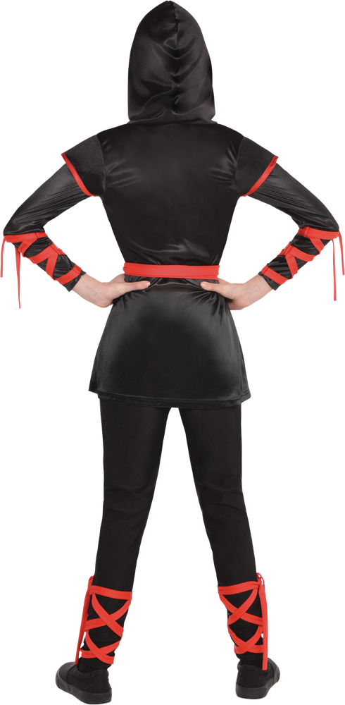 Kids Dragon Ninja Black Red Hooded Tunic With Matching Leggings   Girls Dragon Ninja Costume Medium 8ab07fdc 3287 4ccd Af76 Ccd86ada4510 