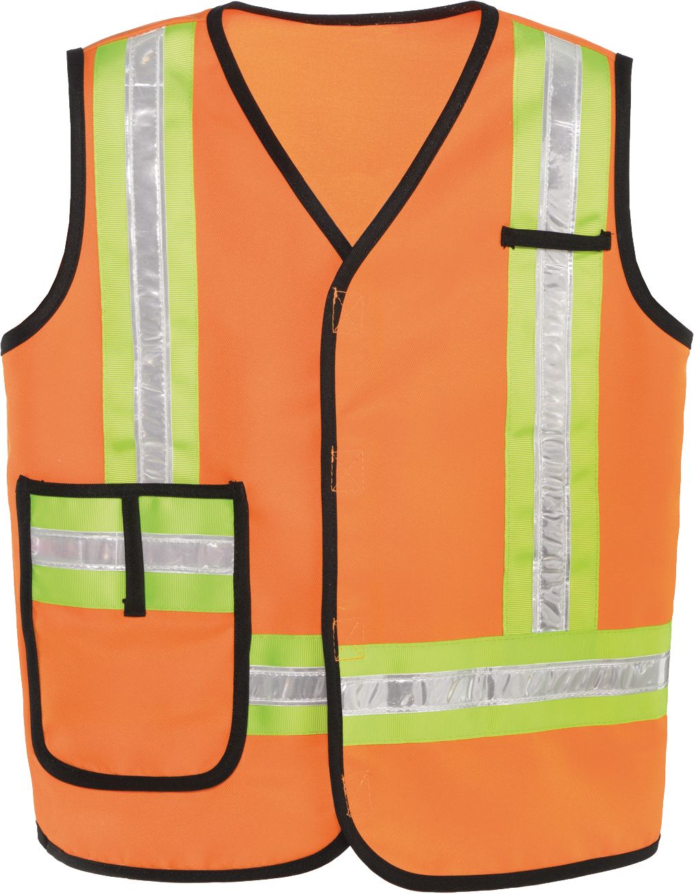 Costume de travailleur de la construction pour enfants, orange, veste et ceinture à outils, choix de tailles Front_Flat
