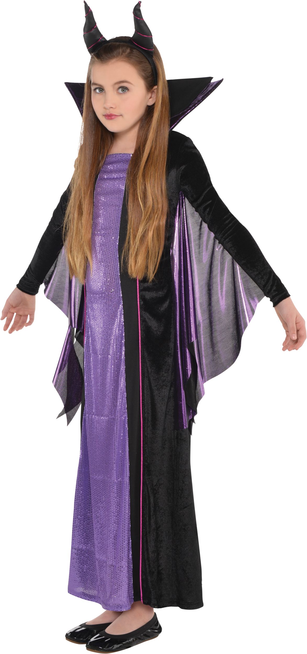 Kids' Disney Sleeping Beauty Maleficent Black/Purple Sequin Dress