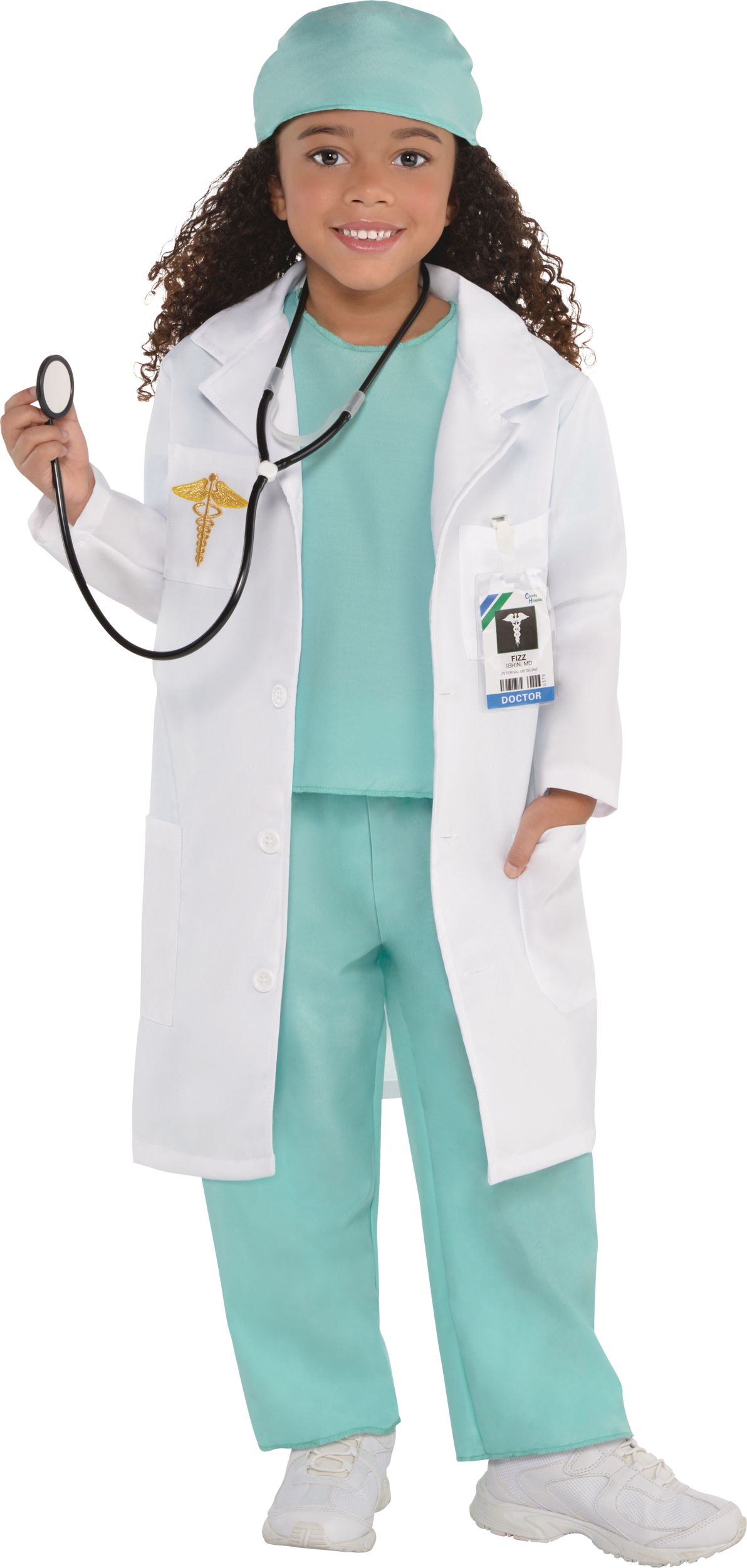 Toddler & Kids' Doctor Teal Scrubs with Shirt & Pants Halloween Costume, Assorted  Sizes
