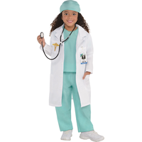 Toddler & Kids' Doctor Teal Scrubs with Shirt & Pants Halloween Costume, Assorted Sizes