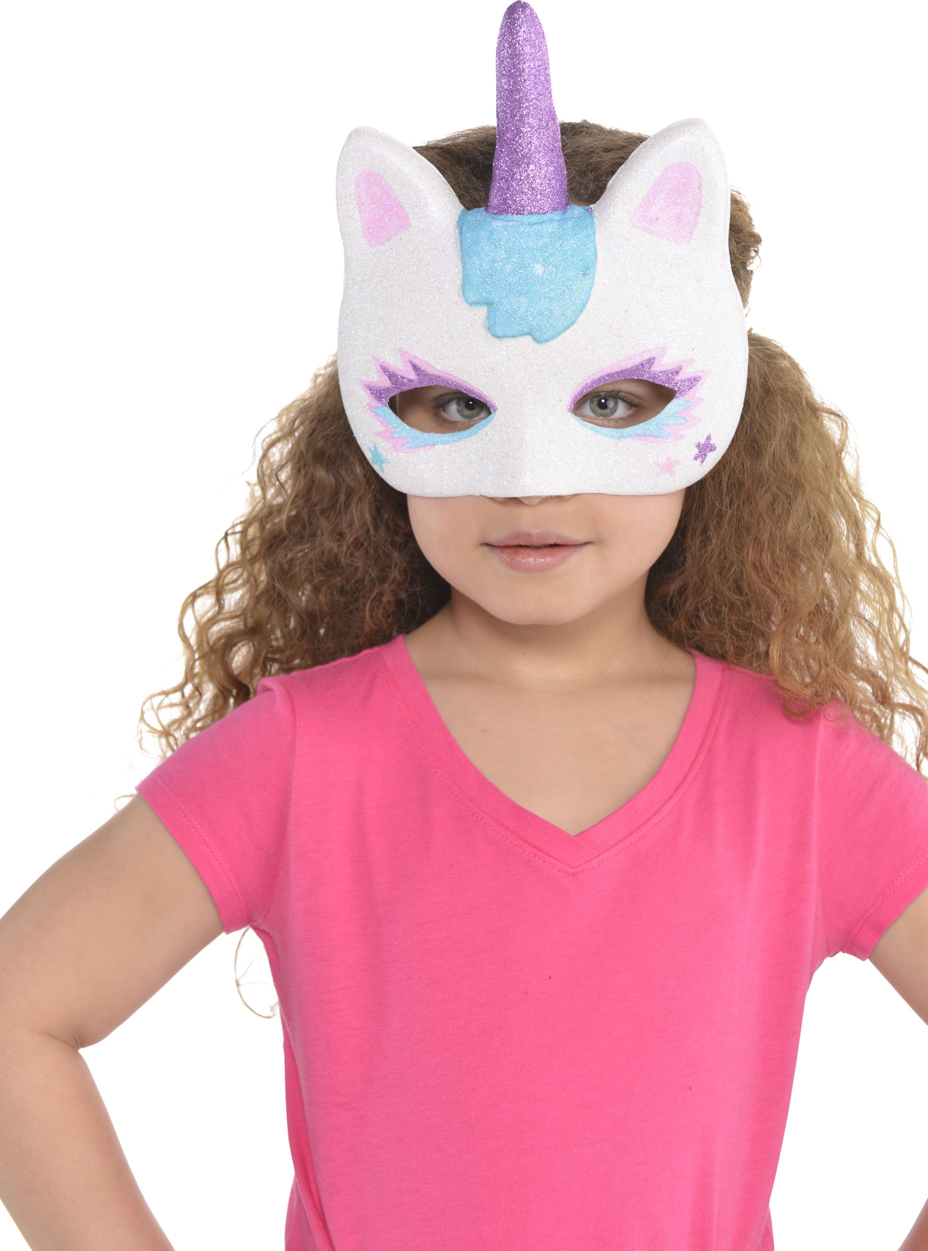 Kids' Glitter Unicorn Mask CloseUp