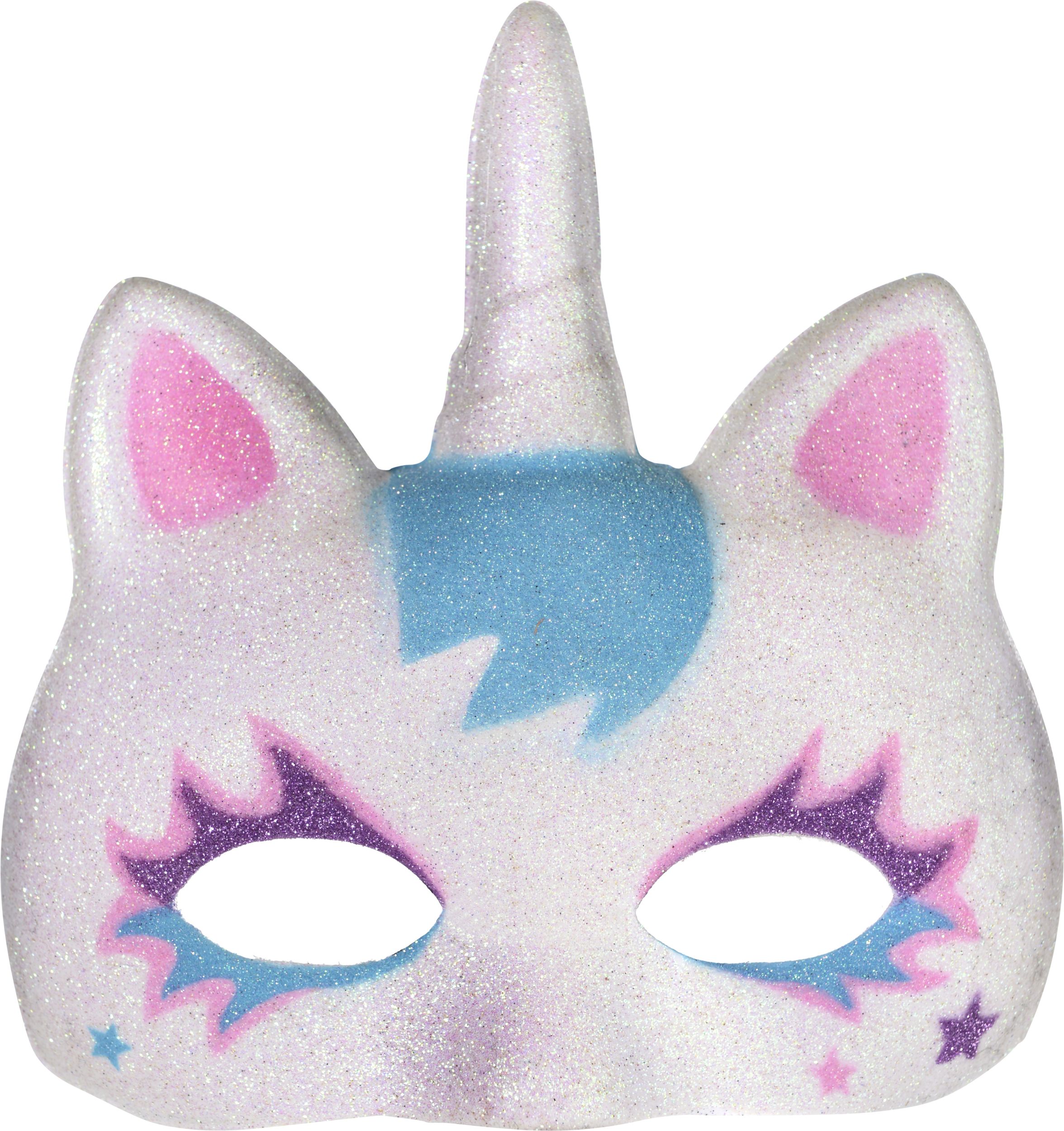 Kids' Glitter Unicorn Mask Front_Flat