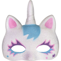 Masque de licorne brillant pour enfant Front_Flat