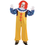 Costume de clown Ça Pennywise, hommes, combinaison multicolore avec masque et gants, taille universelle Front_Flat