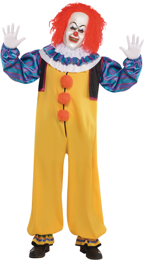 Men's IT Original Pennywise Clown Multi-Coloured Jumpsuit with Mask ...