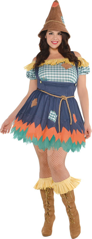 Women's The Wizard of Oz Scarecrow Blue Dress with Hat/Belt/Boot Covers ...