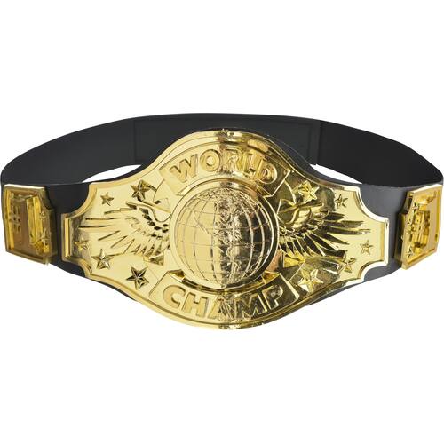 "World Champ" Championship Wrestling Boxing Belt, Gold, 45-in, Wearable Costume Prop for Halloween