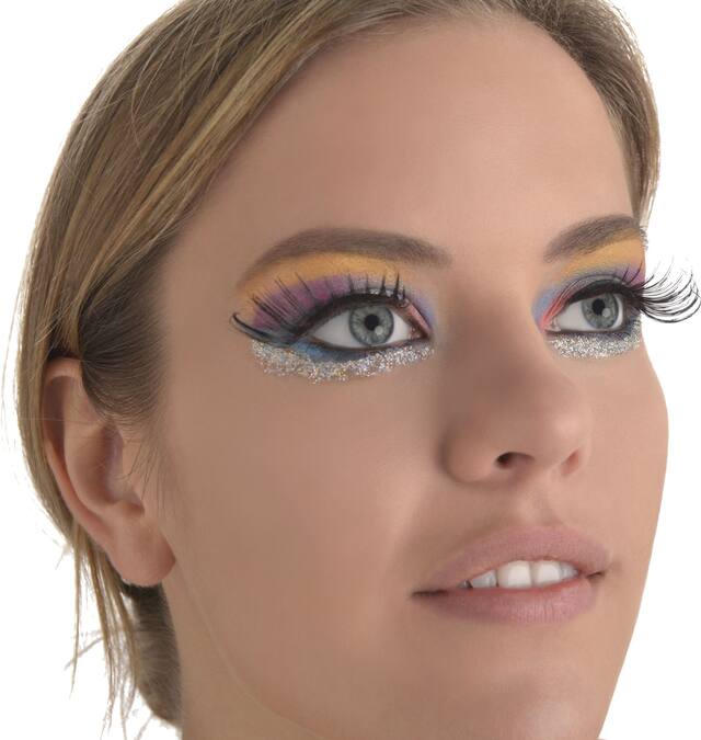 Faux cils séduisants, noir, taille unique, accessoire de costume à porter pour l'Halloween Front_Angled_Right