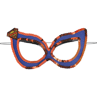 Superman Sequin Supergirl Mask Front_Flat