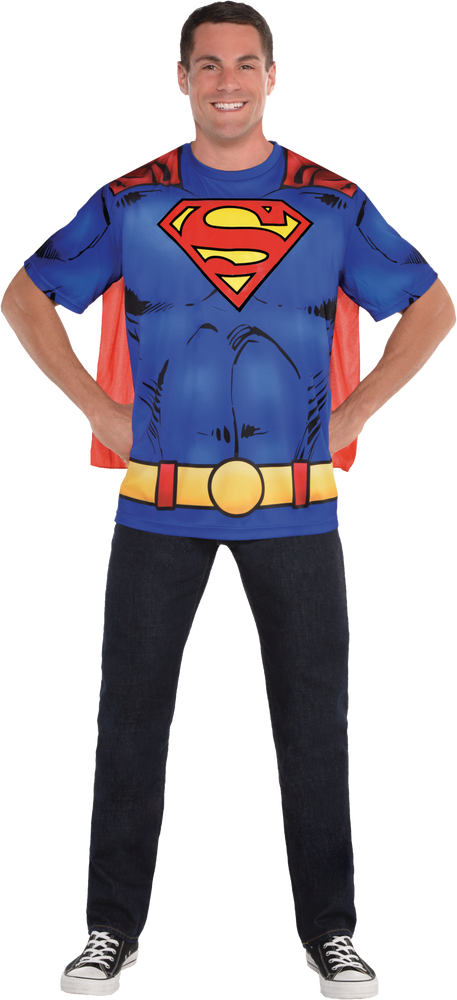 Mens superman t shirt with cape hotsell
