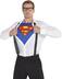 DC Superman Clark Kent Glasses, Tie & Shirt Kit, Black/White, One Size, 3-pk, Wearable Costume Accessories for Halloween Front_Angled_Left