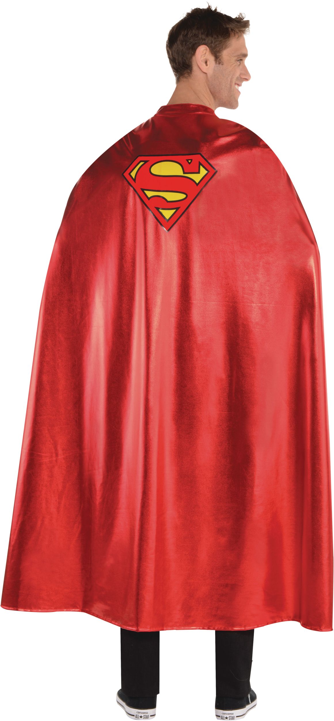 Long Superman Halloween Costume Cape Back_Angled_Right