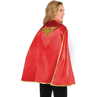 Cape de DC Wonder Woman pour enfants, rouge/doré, taille unique, accessoire de costume à porter pour l'Halloween