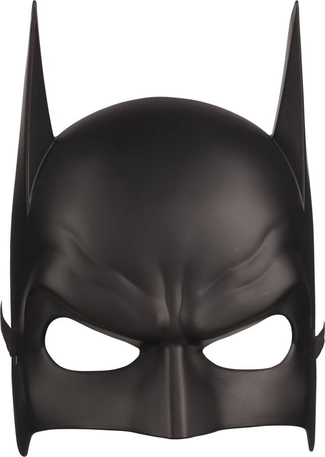Demi-masque de Batman DC Le Chevalier noir, noir, taille unique, accessoire de costume à porter pour l'Halloween Front_Flat