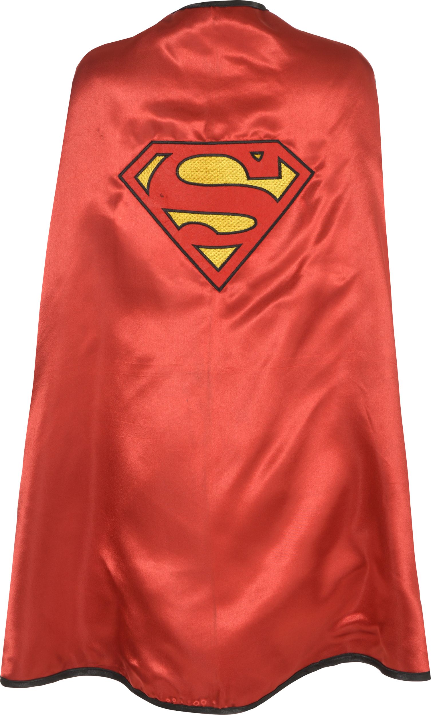 Cape réversible de Batman et Superman, DC La Ligue des Justiciers, enfant, rouge/noir, taille unique, accessoire de costume à porter pour l'Halloween Back_Flat