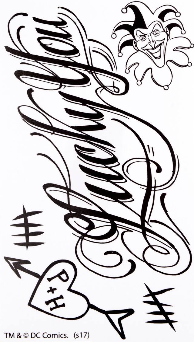 Suicide Squad Harley Quinn Tattoos, 12-ct Front_Flat