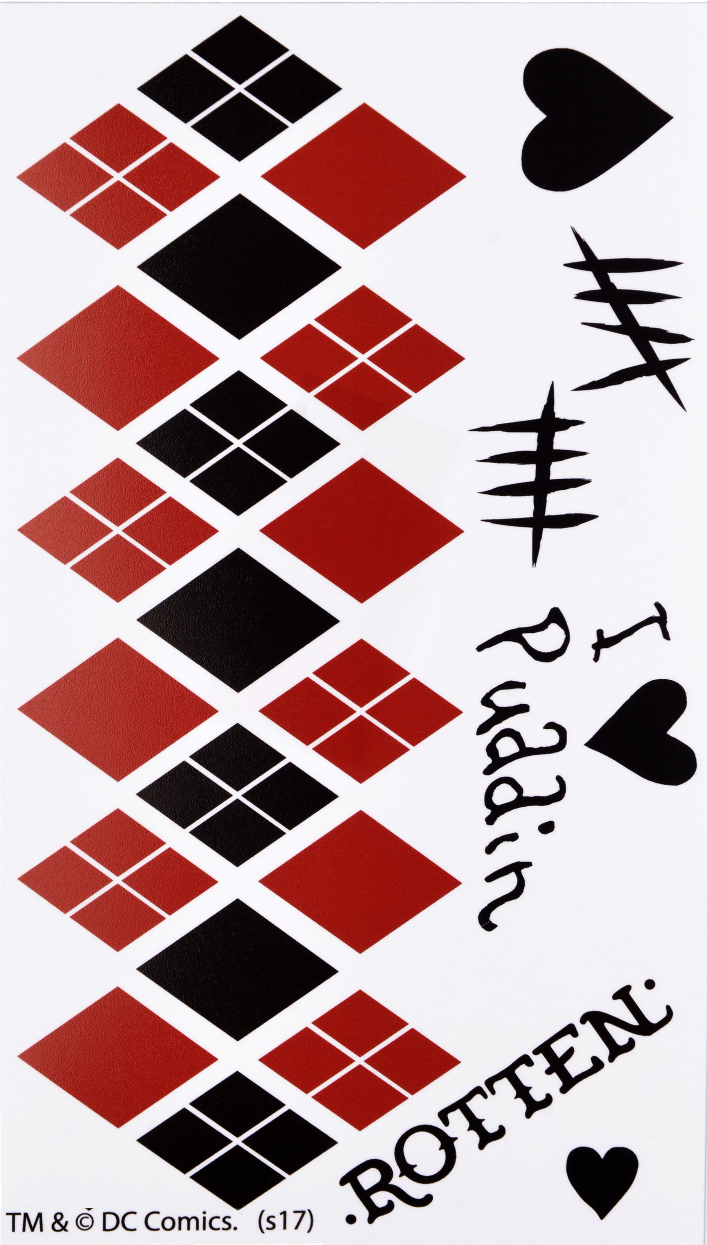 Suicide Squad Harley Quinn Tattoos, 12-ct Front_Flat