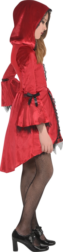 Little Riding Hood Red/Black Dress with Hood & Necklace Halloween Costume, Assorted | Party City