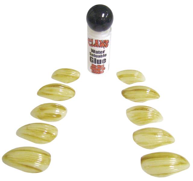 Glow-in-the-Dark Werewolf Acrylic Claw Nails with Glue, Yellow, One Size, 11-pk, Wearable Costume Accessories for Halloween Front_Elevated