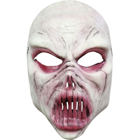 Masque de goule en latex, blanc, taille unique, accessoire de costume à porter pour l'Halloween Front_Flat