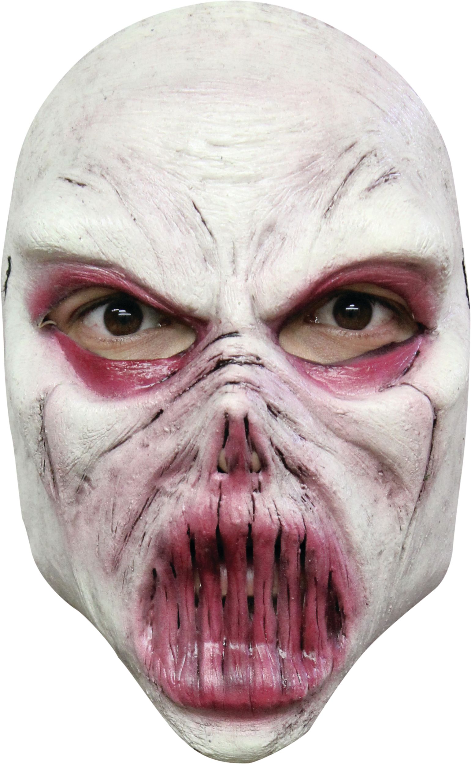Ghoul Latex Mask, White/Red, One Size, Wearable Costume Accessory for Halloween Front_Flat