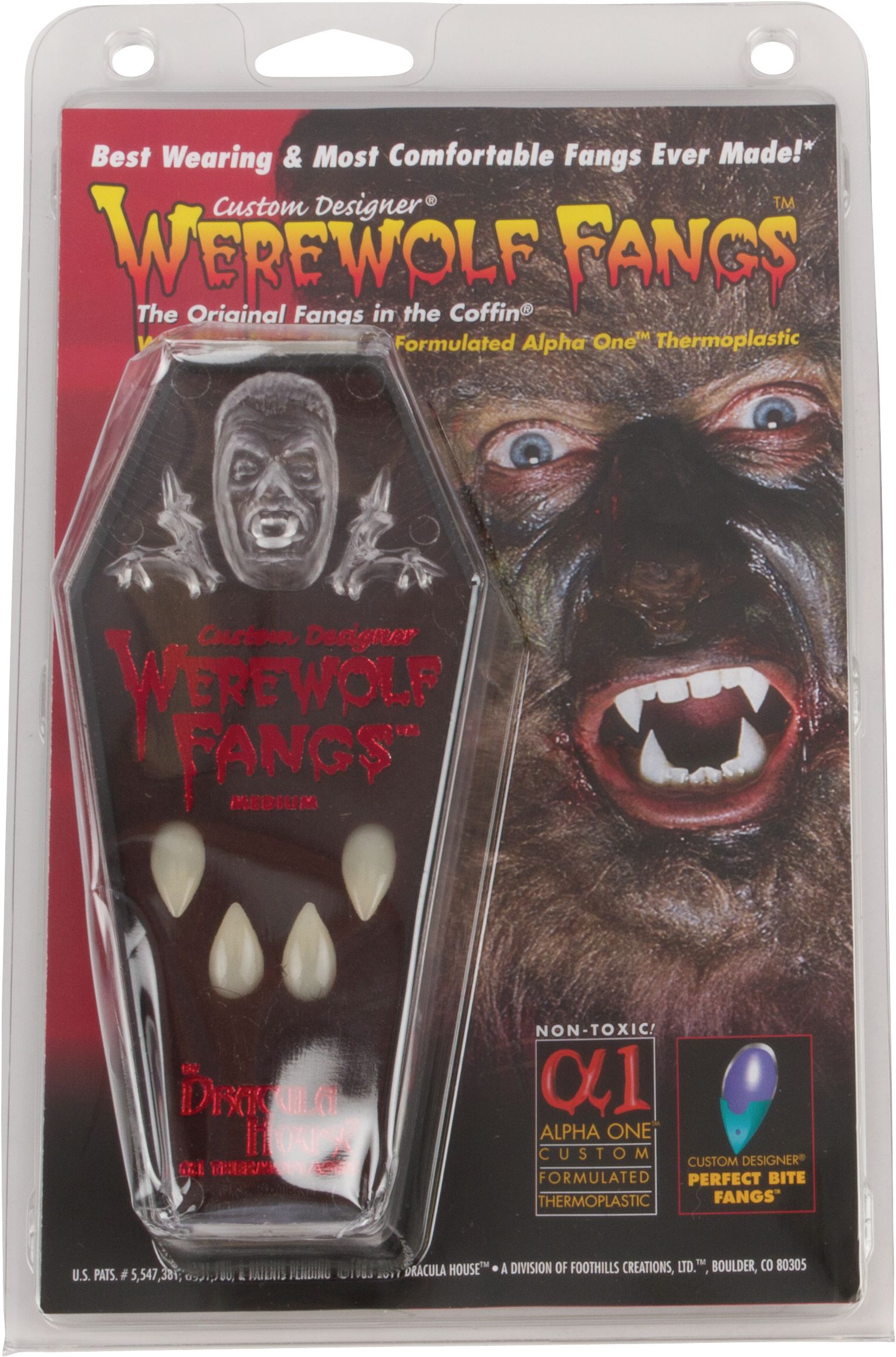 Custom Designer Halloween Werewolf Fangs Front_Flat