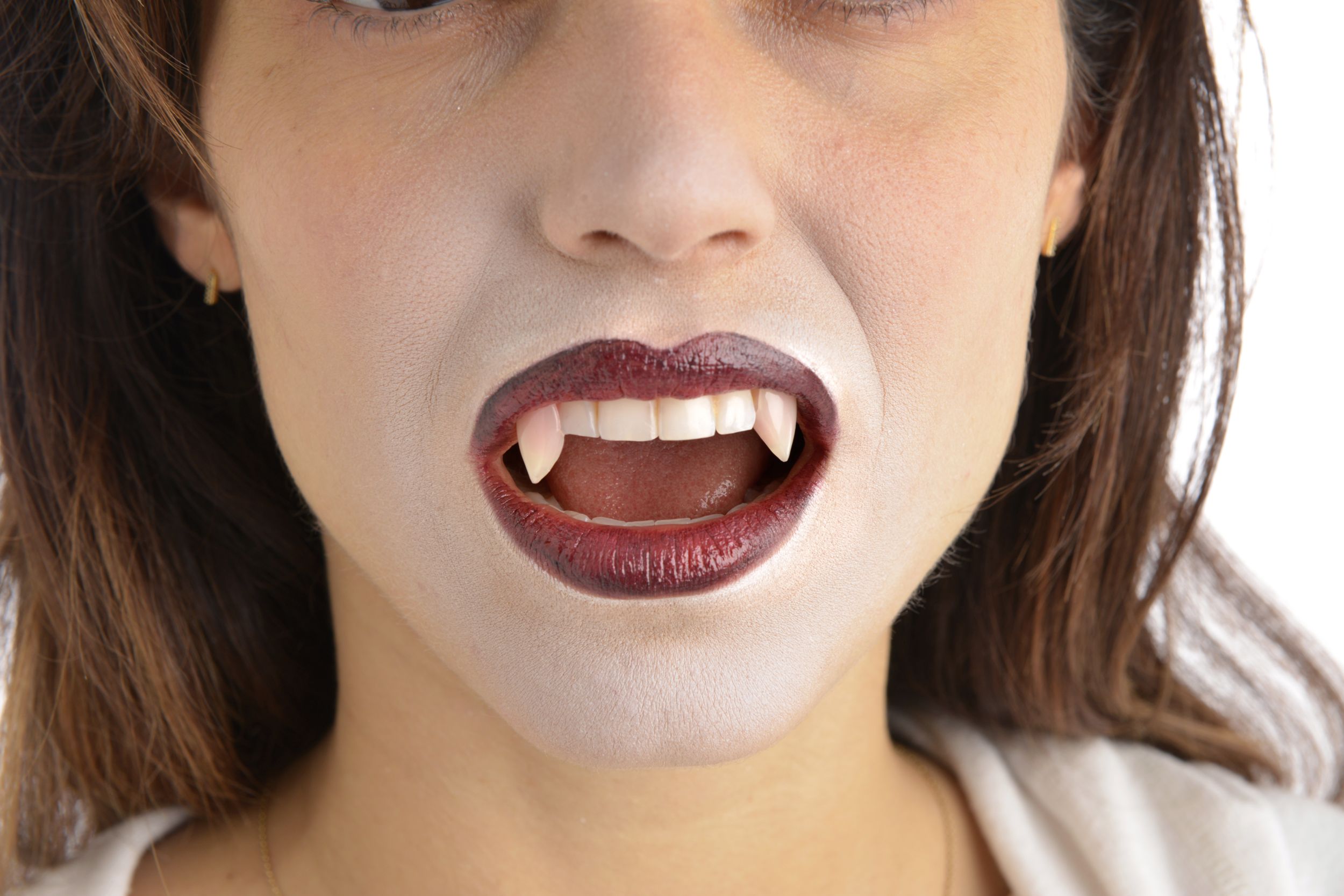 Custom Designer Sexy Bites Vampire Fangs, Adult Front_Flat