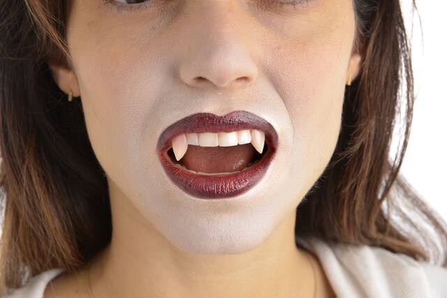 Custom Designer Sexy Bites Vampire Fangs, Adult Front_Flat