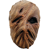 Scarecrow Stitched Burlap Mask, Brown, One Size, Wearable Costume Accessory for Halloween Front_Flat