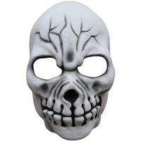 Skeleton Cracked Skull Mask, Black/White, One Size, Wearable Costume Accessory for Halloween Front_Flat