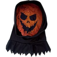 Hooded Scary Jack-o'-Lantern Mask Front_Flat