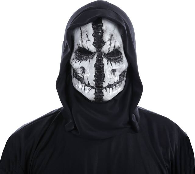 Grim Reaper Mask with Hood Front_Flat